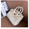 Lychee pattern platinum bag mini leather handbag large capacity bag women's new trendy fashion shoulder bag
