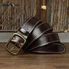 Fashionable Retro Leather Belt for Men Genuine Leather Pure Cowhide Copper Buckle Casual Jeans Belt