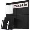 Large Cork Board Subsitute - 24"x24" Bulletin Board - 4 Pack Black Felt Board for Home&Office Wall Decor with Noise Reduction