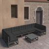 Day and Night - Day and Night 8-piece Garden Furniture Set with Black Pine Wood Cushions