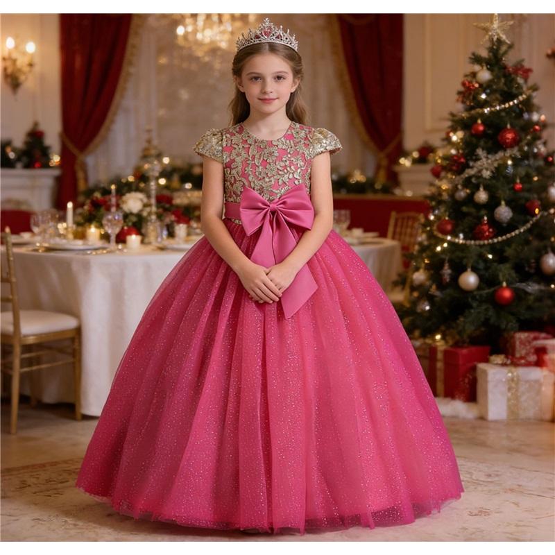 Girls Fashionable Tulle Princess Dress: Children s Christmas Evening Gown 120cm
