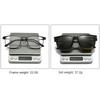 Modische Metall-Halbrahmen Drei-in-Eins Modebrille Business Flache Brille Blaulichtfilter Mit Polarisationsclips Nachtsicht