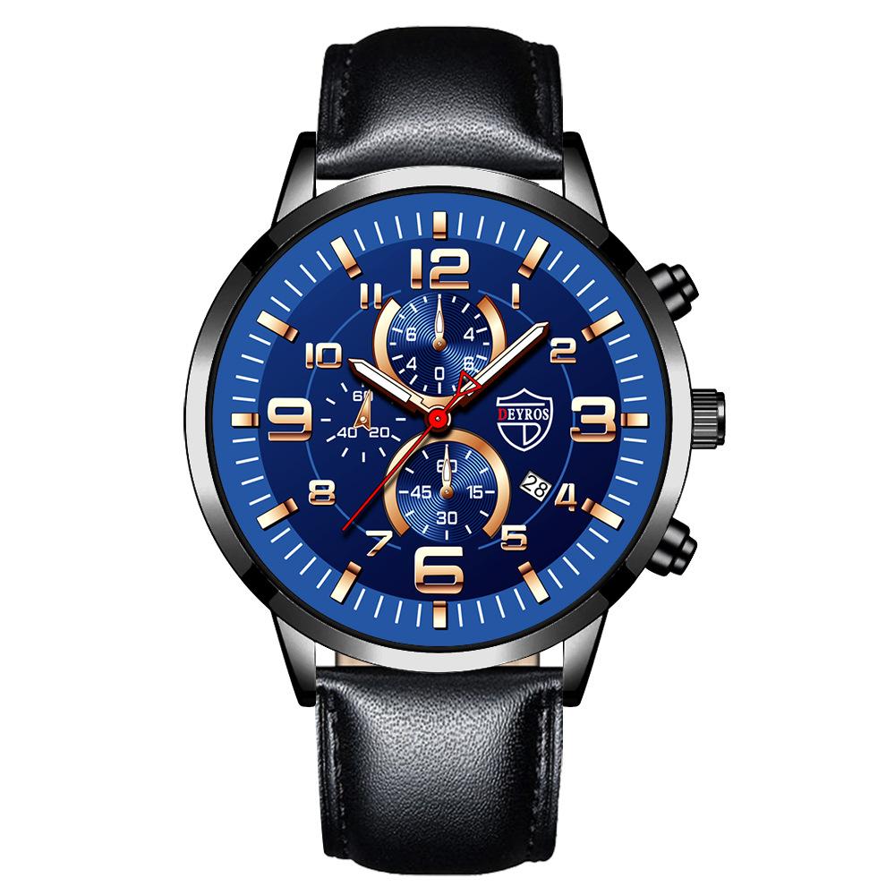 Watch Men'S Quartz Watch Stainless Steel Strap Calendar Luminous