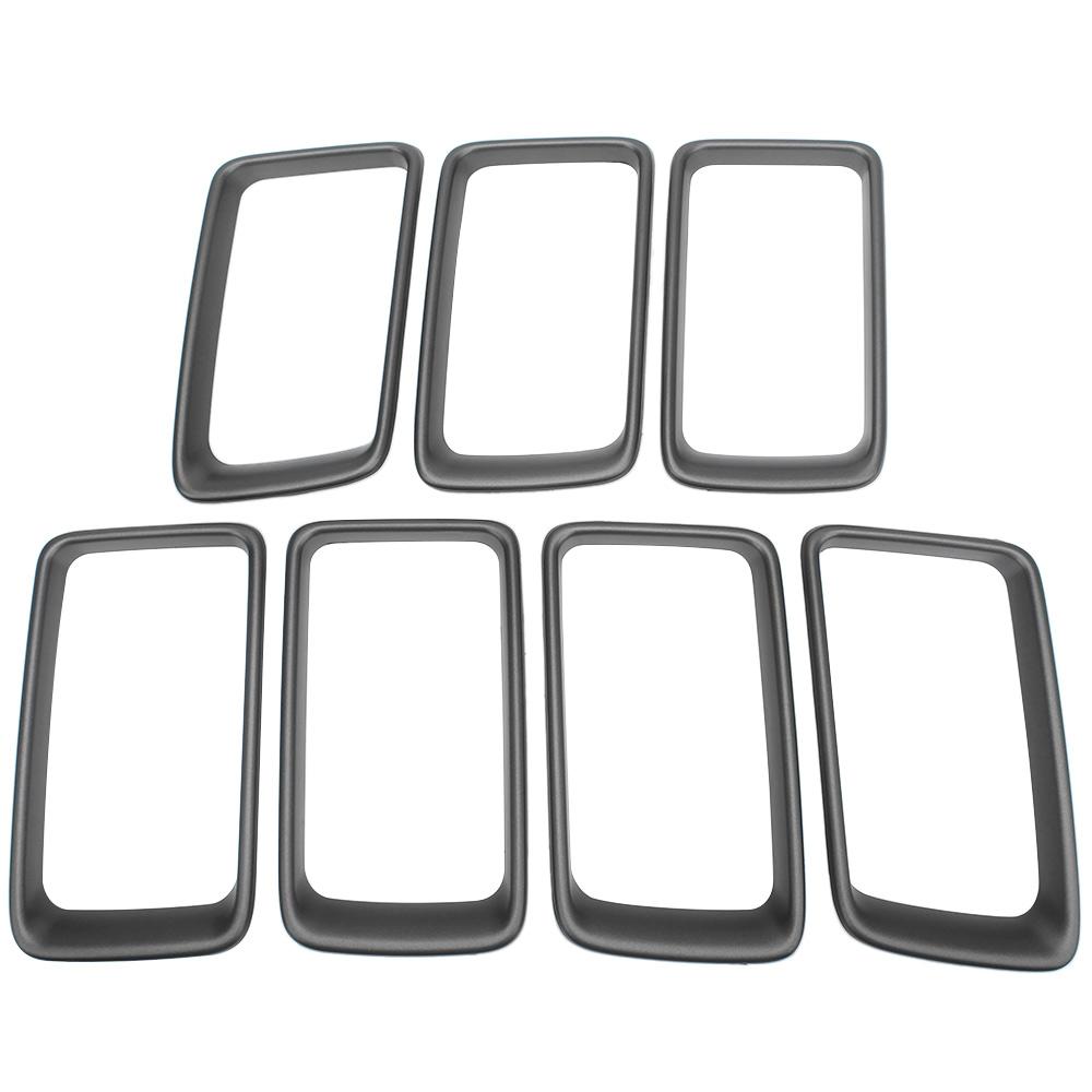 7pcs/set Front Bumper Grille Grill Inserted Ring Trim Cover ABS Plastic For 2014 2015 2016 Jeep Grand Cherokee Car Accessories