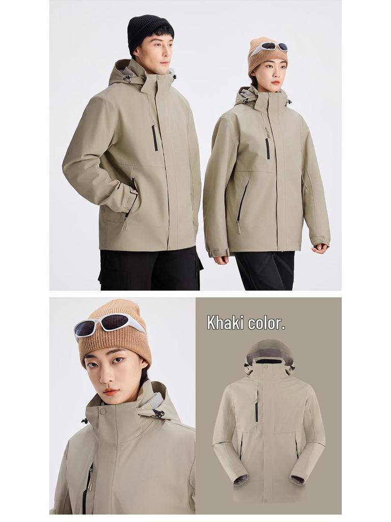 Premium 3-in-1 Outdoor Shell Jacket - Corporate Logo, Windproof, Waterproof, Ideal for Hiking and Mountaineering.