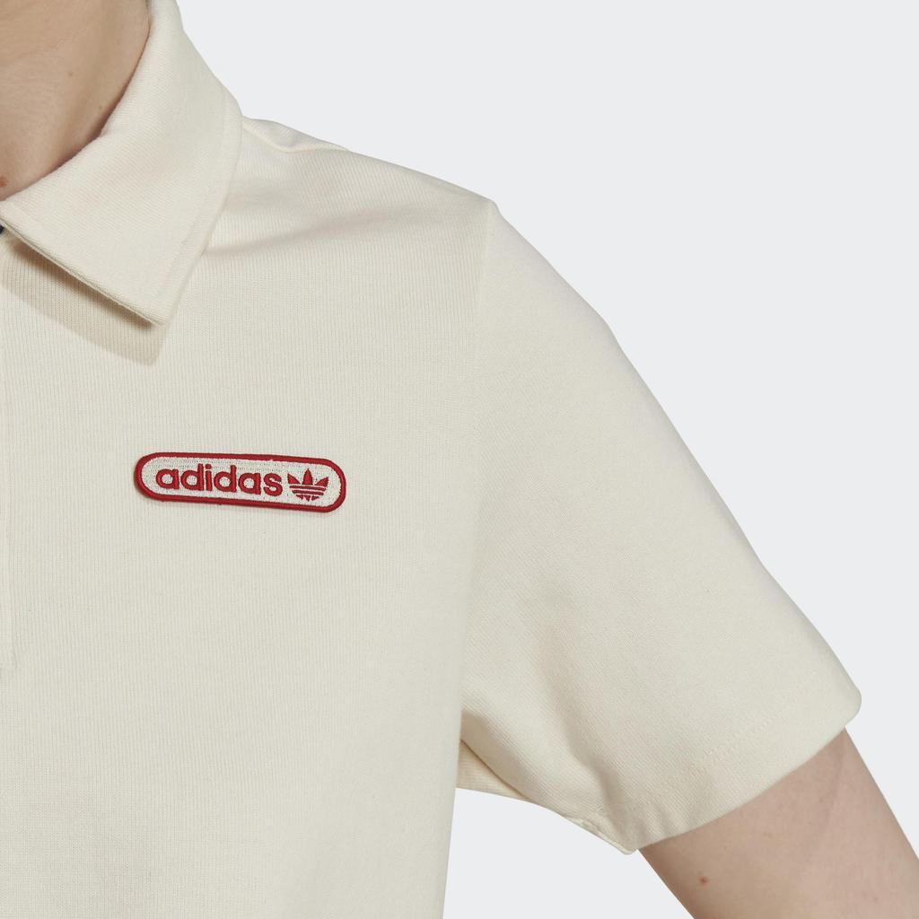 Adidas Originals Series Trefoil Logo Short Sleeve Polo Shirt Women Casual Daily Comfort Tops White HL6578