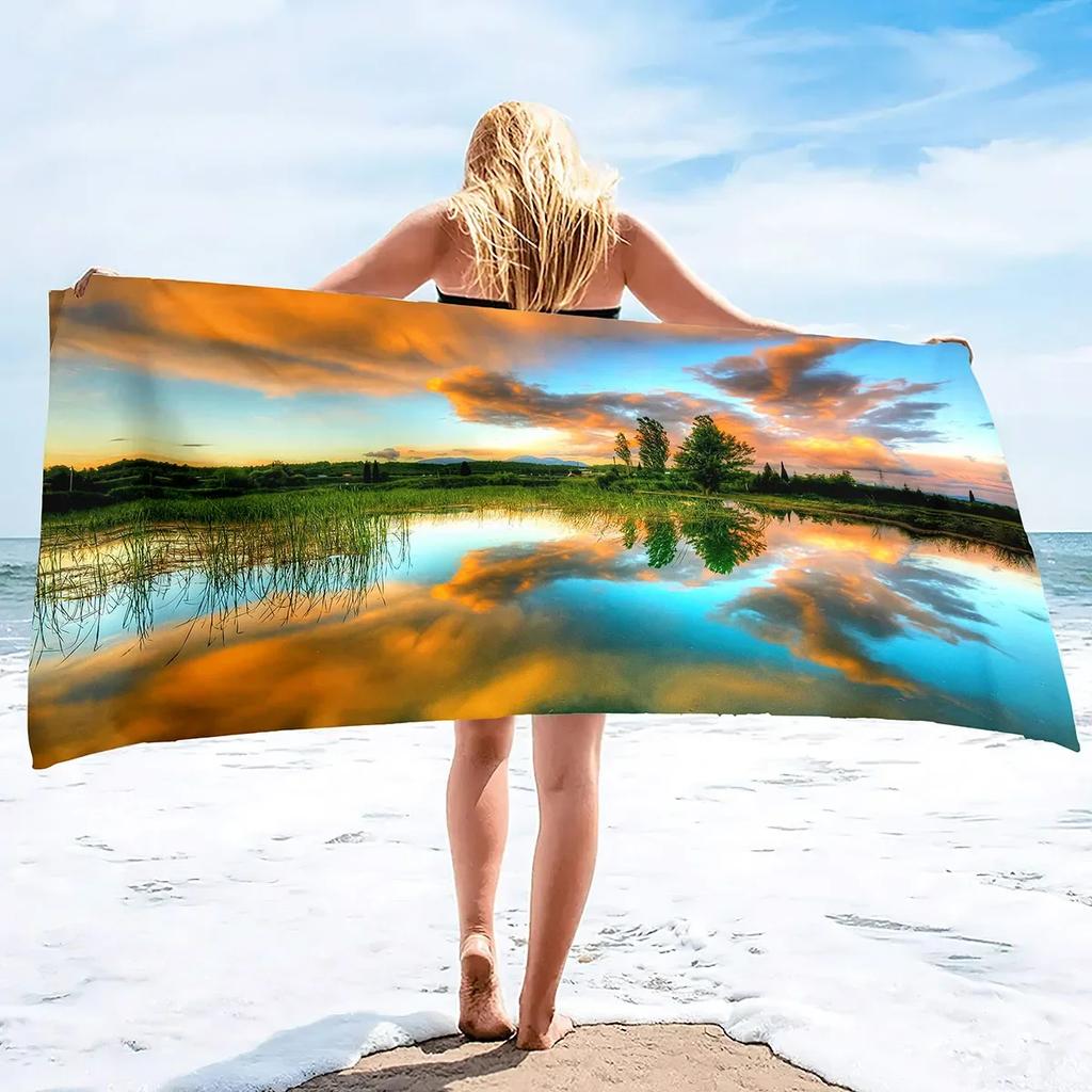 Oversized Beach Towel Grassland Extra Large Soft Pool Swim Travel Towels Blanket for Adult Women Men Camping Chair Cover Gift