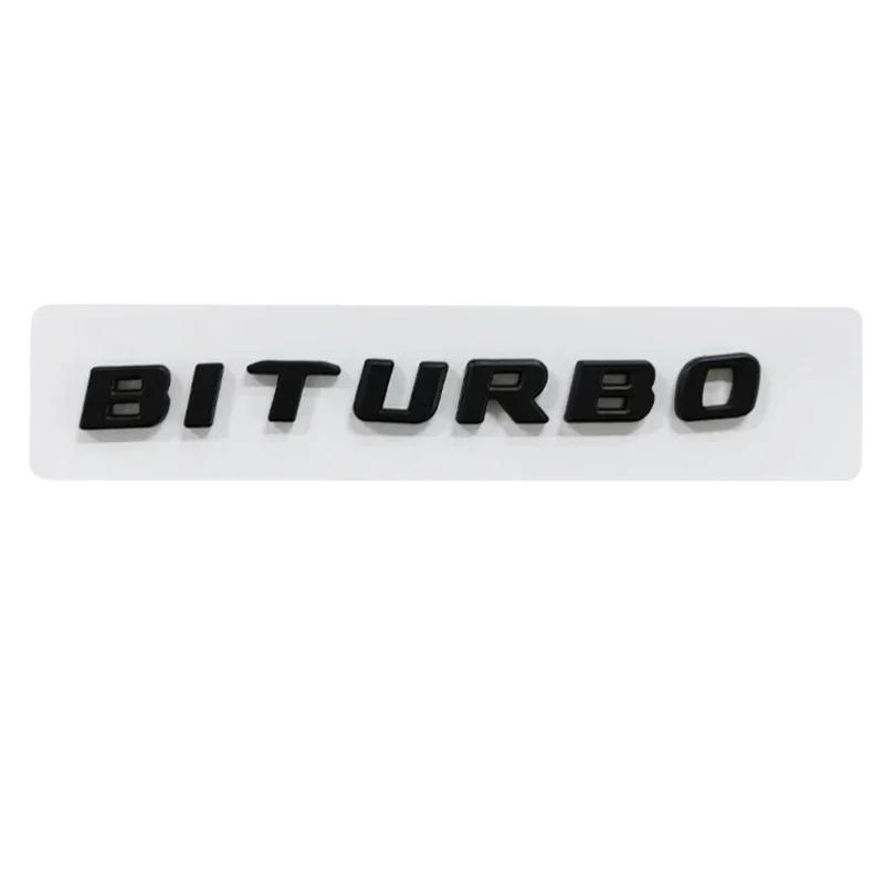 Neuer Auto-Karosserieaufkleber Heckstoßstangen-Emblem für Benz BITURBO Emblem W124 W205 C180 E320 S320 CLA CLK CLS GLA GLC SLS
