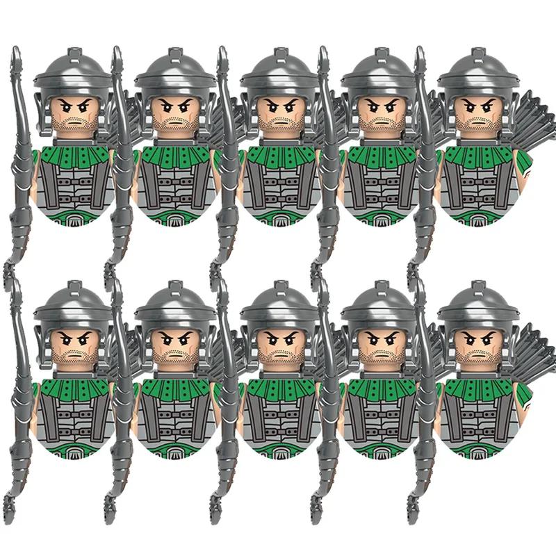 Zabawki dla dzieci Średniowiecze Starożytna Grecja Ciężka piechota Zbrojny rycerz Łucznik Figurki wojskowe Sprzęt bojowy Model Prezenty dla chłopców