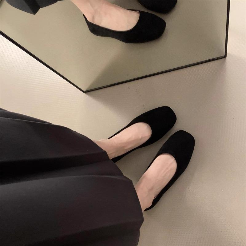 Flat single shoes women's new spring and summer shallow mouth evening shoes one pedal Mary Jane shoes ballet style Doudou shoes
