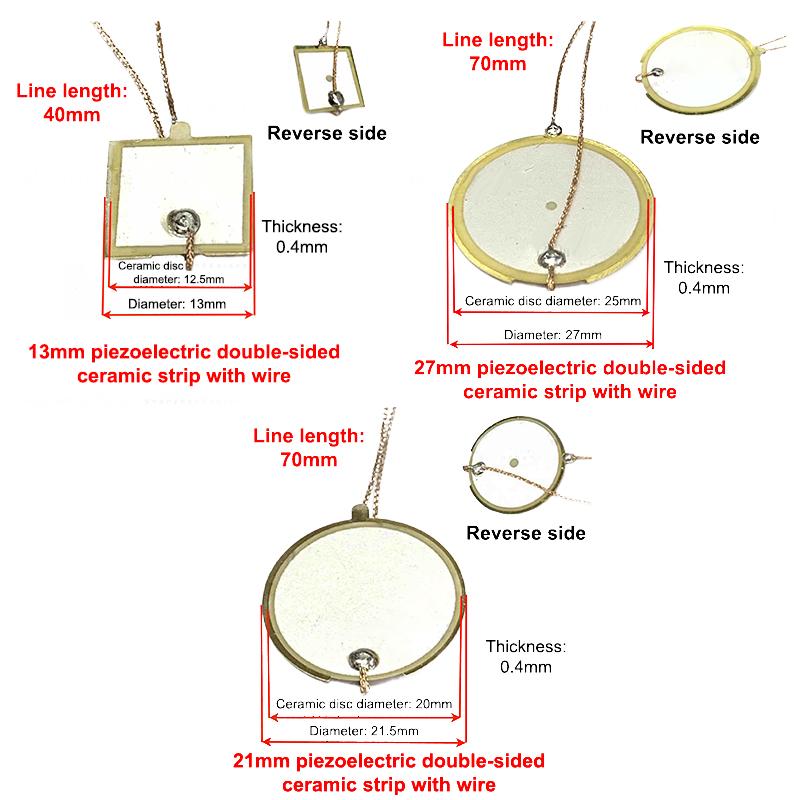 5Pcs 13Mm 21.5Mm 27Mm Piezoelectric Ceramic Wafer Plate Piezo Ceramic Buzzers Double-Sided Brass Ultrasonic Buzzer For Speaker