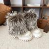 Winter Women's Versatile Fashion Platform Fluffy Booties  New Warm Thickened Cold-proof Cotton Shoes