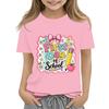 Children's Casual and Fashionable Round-Neck Printed Short-Sleeve Top for Back-to-School