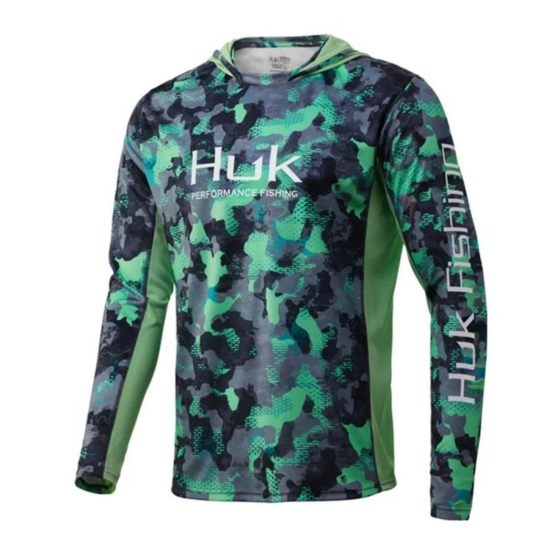 Men's Fishing Clothes HUK Long-sleeved Hooded UPF50 Sun Protection UV Breathable Quick-drying