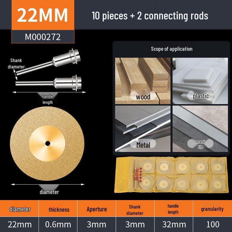 Mini Diamond Cutting Disc for Electric Grinders - Seam Cleaning, Glass, Jade, Stone Grinding