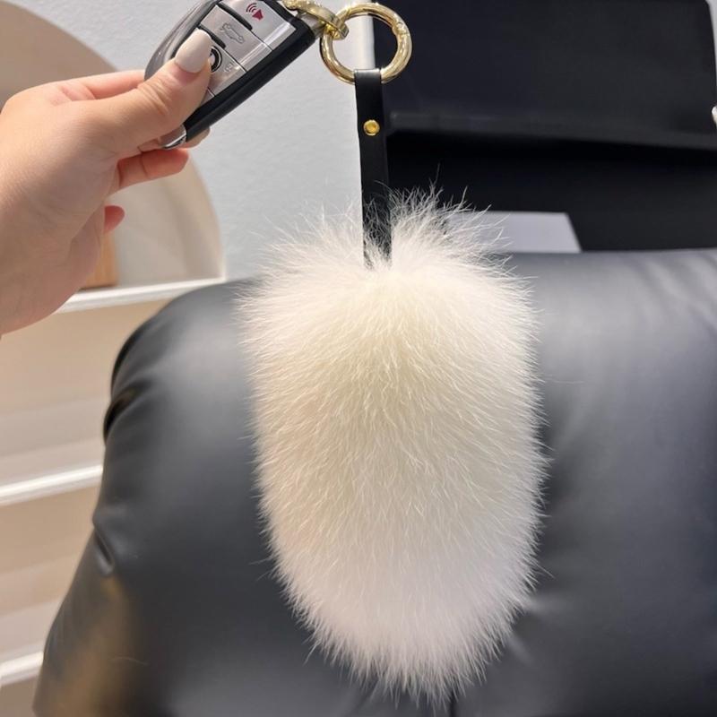 Faux Animal Tail Keyring Unique Key Charm Pendant Elegant Bag Decoration Colorful Pendant for Handbags and Backpacks