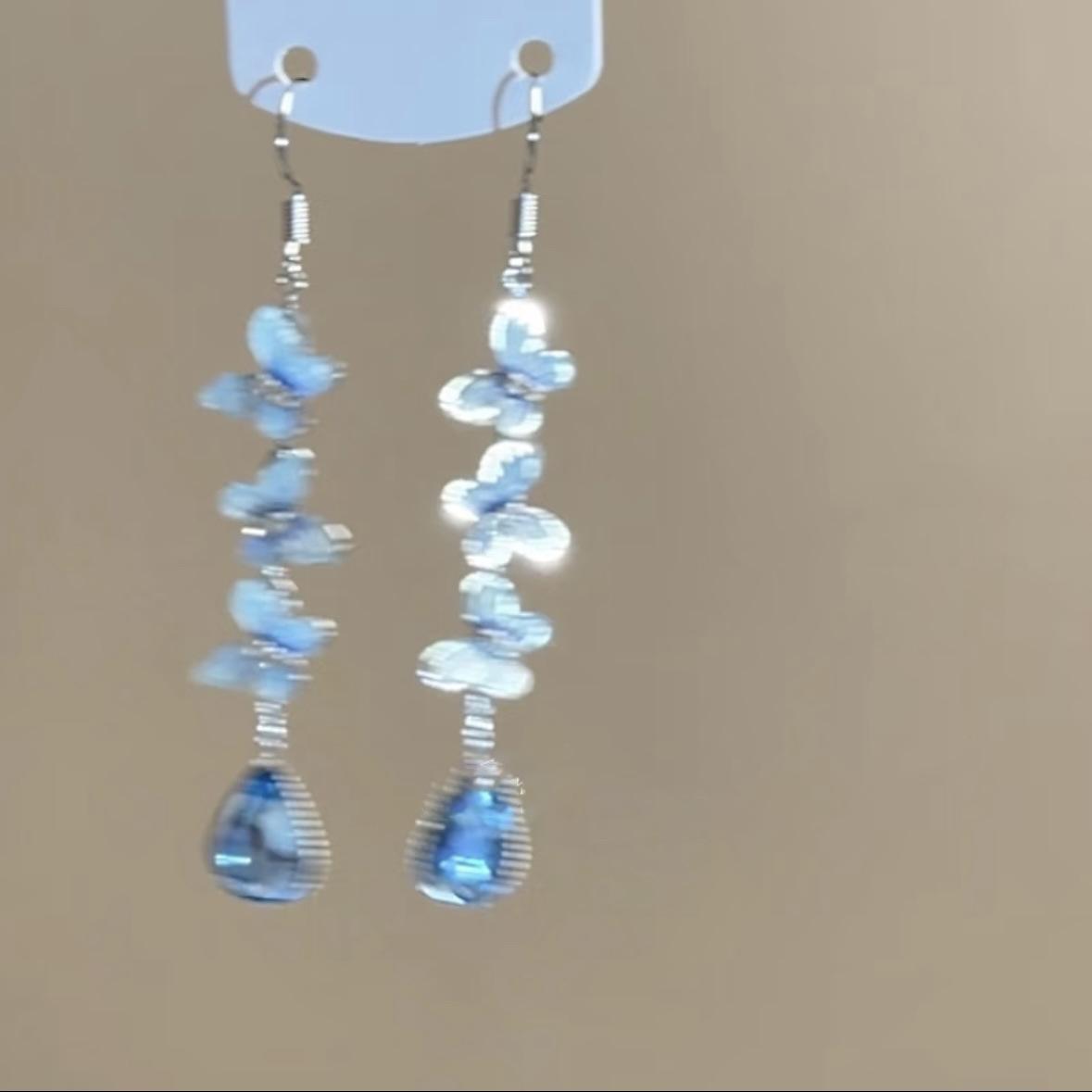 Diamond-encrusted flower crystal fringed stud earrings exquisite light luxury earrings niche versatile earrings women