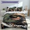 3pcs Custom Name Attack On Titan Set,Includes 1 Duvet Cover and 2 Pillowcases,All-season Bedroom Decor
