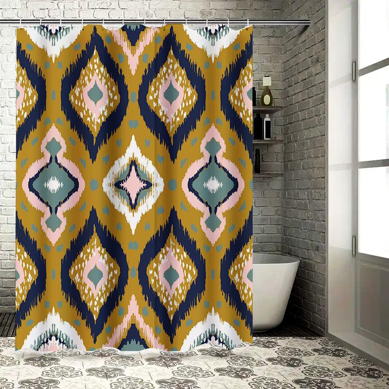 Ikat-Print Duschvorhang Wasserdicht Badezimmer Dekoration