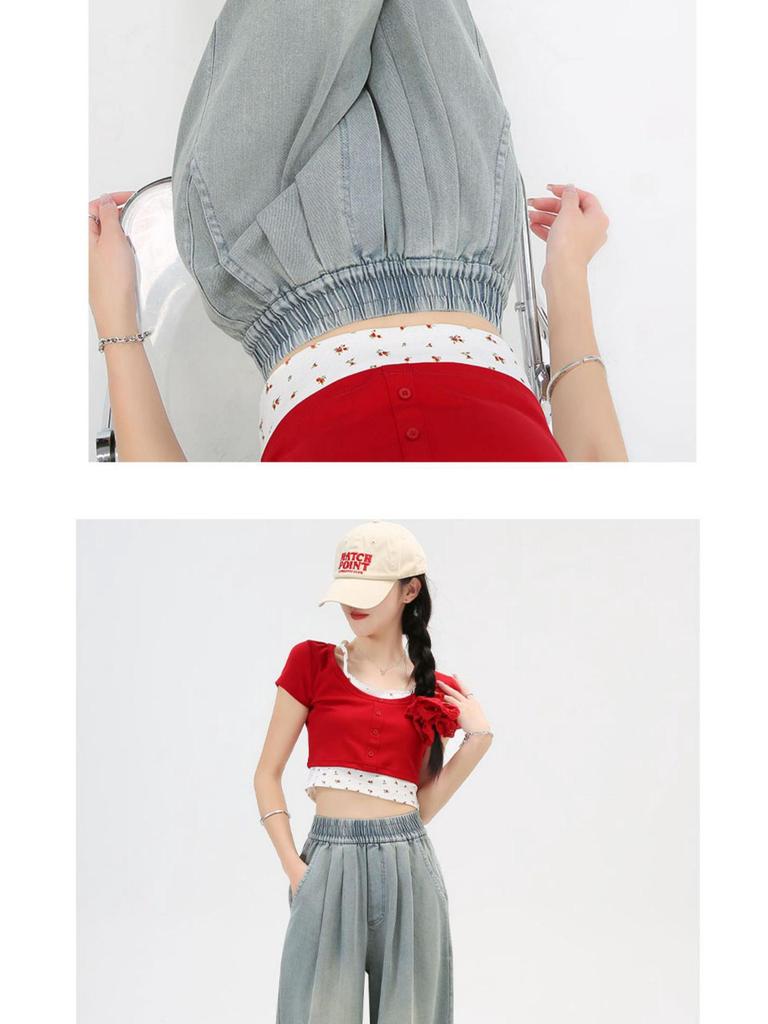 Women’s Tencel Soft Denim High-Waist Loose Jeans – Summer 2024 Retro Wide-Leg Style