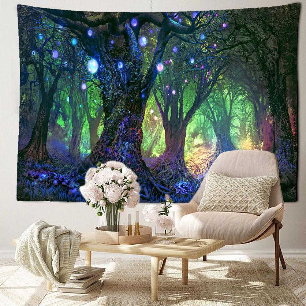 Bubble Forest Tapestry Wall Hanging Minimalist Art Bohemian Mysterious Hippie Tapiz Witchcraft Room Home Decor