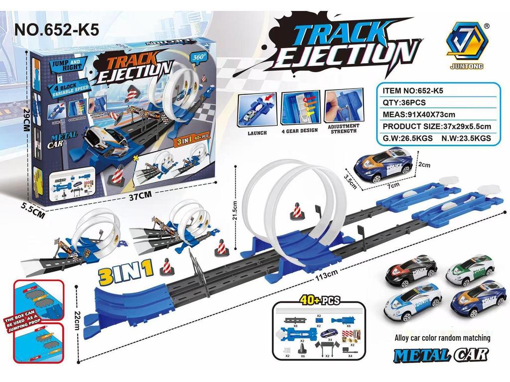 Boys' Metal Racing Toy Cars with Track Set