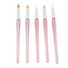 5pcs Nail Art Brushes Set Various Shapes Fine Drawing Nail Art Striping Brushes Transparent 