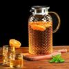 Pichet en Verre Pichet en Verre avec Couvercle Verre Borosilicate Élevé Pichet à Eau Robuste pour Boissons Froides/Chaudes Thé Glacé Jus Lait