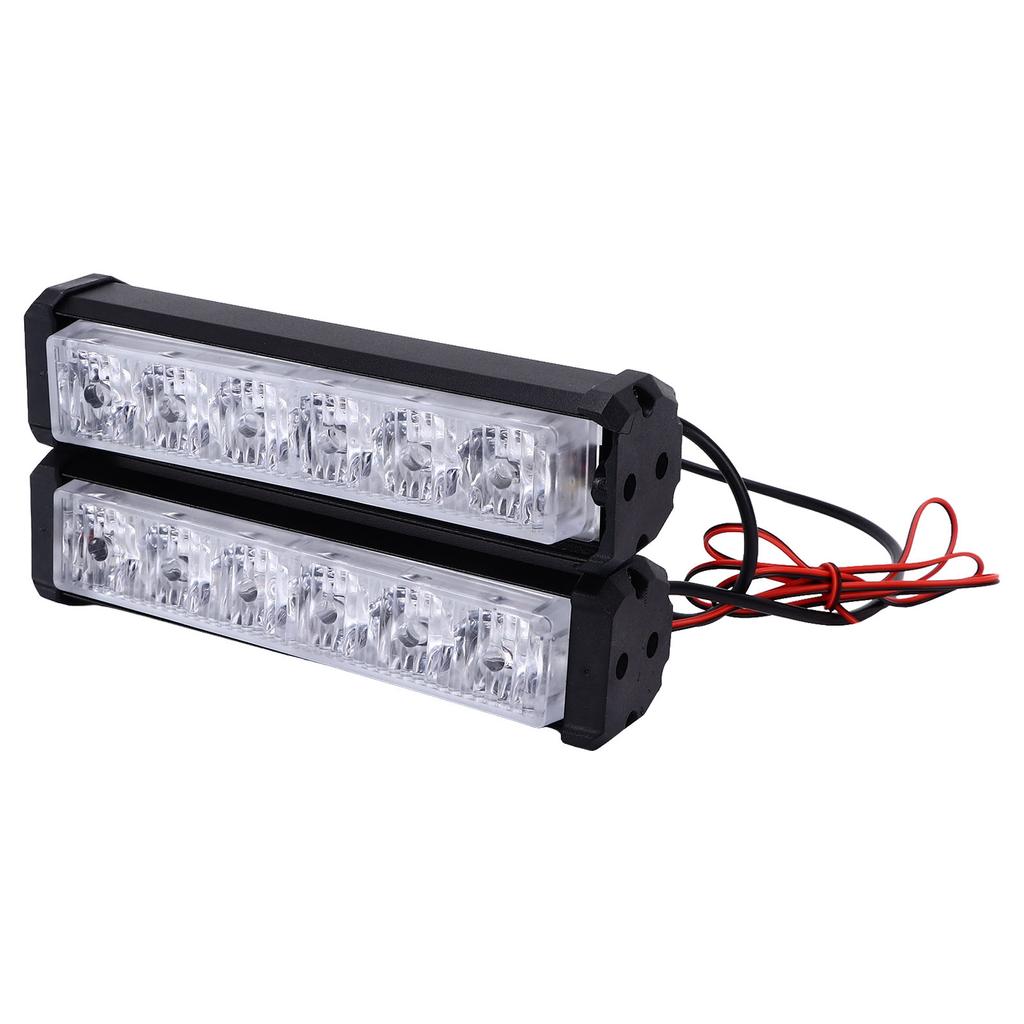 2PCS COB Warning Strobe Flash Light 6LEDs Red Blue White Lighting Universal for Motorcycles ATVs Trucks DC12V‑24V
