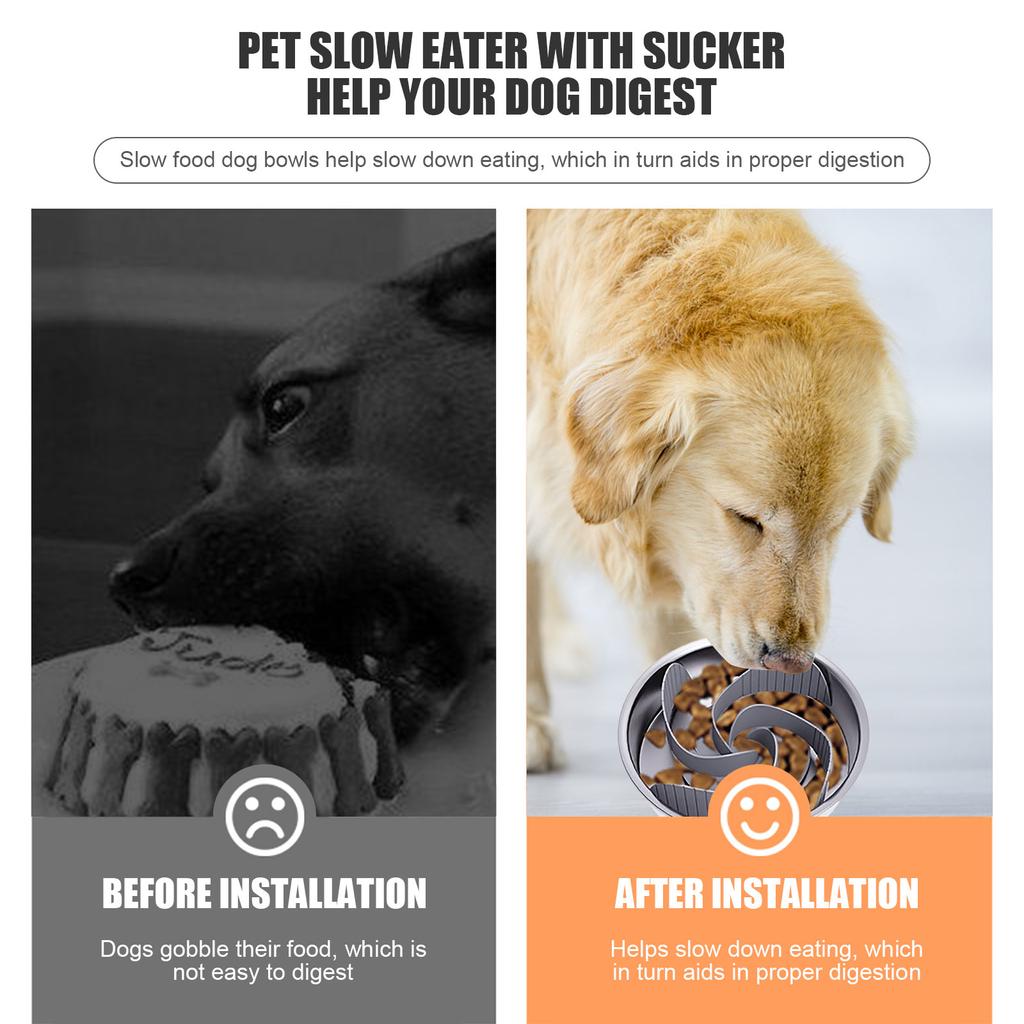 19 Suction Cups Slow Eating Bowl Insert Silicone Dog Slow Feeder Insert Cuttable Dog Food Bowls Feeder Insert Soft for Cats Dogs
