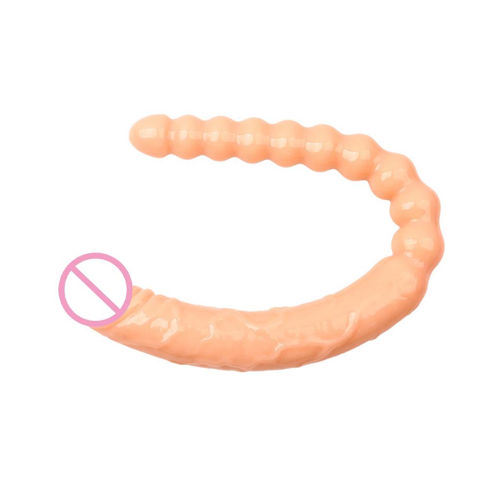 Potreby pre dospelých Sexuálna hračka Obojstranná realistická dildo Flexibilné gélové dildá Penis zadok Análny zadok Zástrčka Masážny prístroj Stimulácia G-bodu