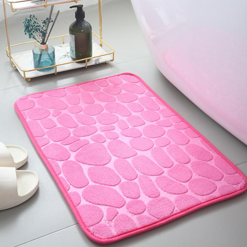 Toilet Floor Mat, Bathroom Door Absorbent Foot Mat, Toilet Quick-Drying Non-Slip Carpet, Coral Fleece, Bathroom Door Mat
