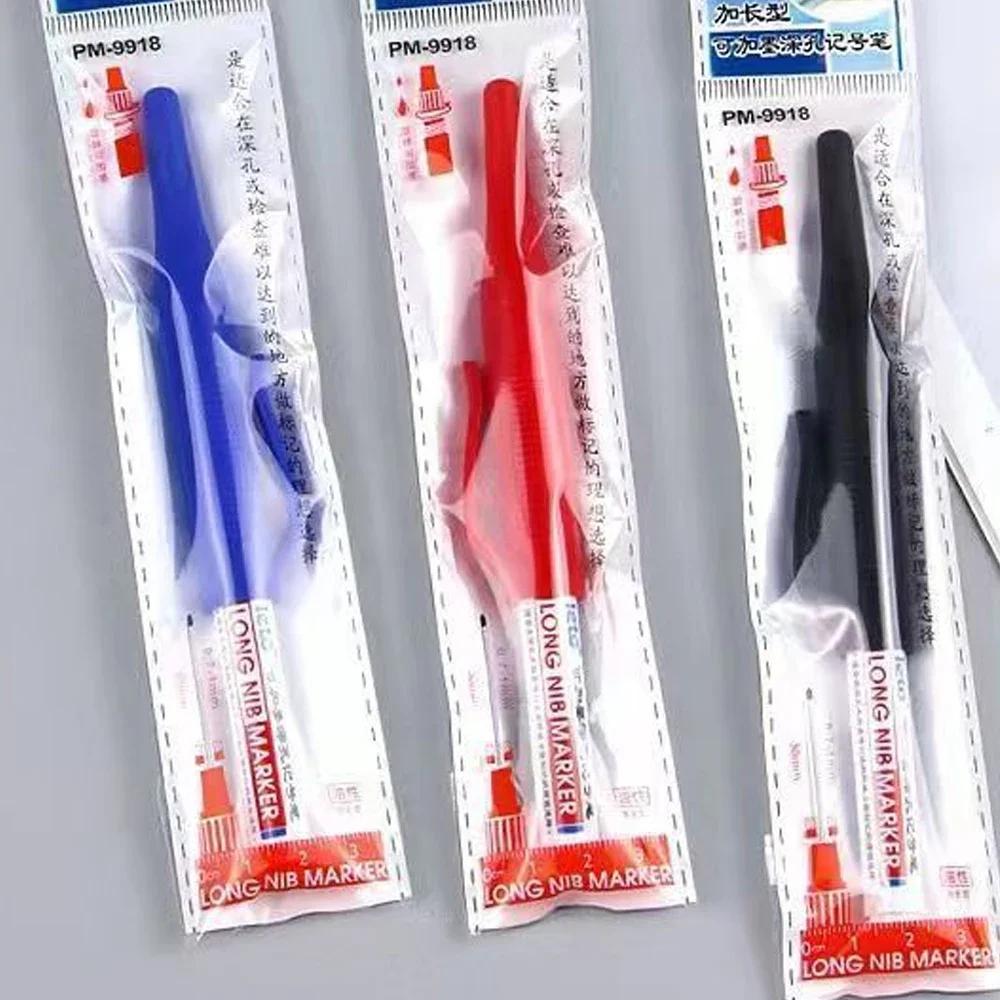 32mm 1-16pcs Long Head Markers Pen Multi-purpose Woodworking Tile Decoration Deep Hole Marker Pens Red/Black/Blue/Green Ink
