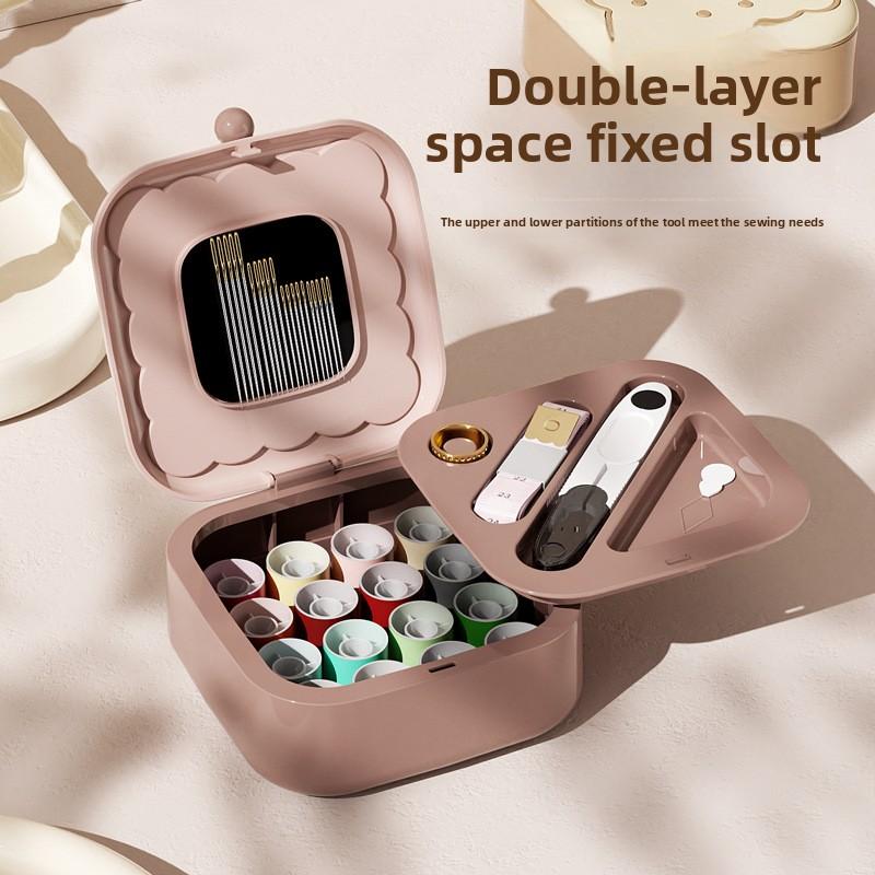 1Pc ABS Magnetic Sewing Kit Home Practical High Quality Stitching Tool Set Family Thread Storage Box Compact and Cute