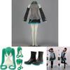 Nádherný Cosplay Kostým Paruka Top Šaty Kravata Kompletní Oblečení Hatsune Miku Vocaloid