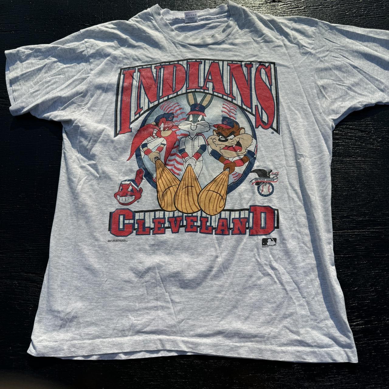 26 Cleveland Indians 90s Looney Tunes taz Funny Short sleeve T shirt HN1308 Unisex T-Shirt L