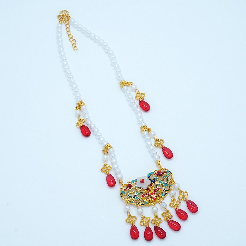 Ethnic Style Pearl Jewelry Set Vintage Tassel Eyebrow Pendant Women Jewelry Suit Wedding