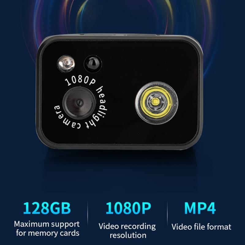 1080P Tragbare Stirnlampe Kamera mit 2MP Objektiv Lange Akkulaufzeit Outdoor Action Camcorder für Outdoor Nachtexploration