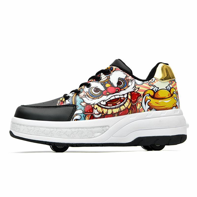 

Детские роликовые коньки, LED мигающие ботинки, 4 колеса, подарок, светящиеся, раздвижные, деформируемые спортивные ботинки, подходят для мальчиков и девочек 30