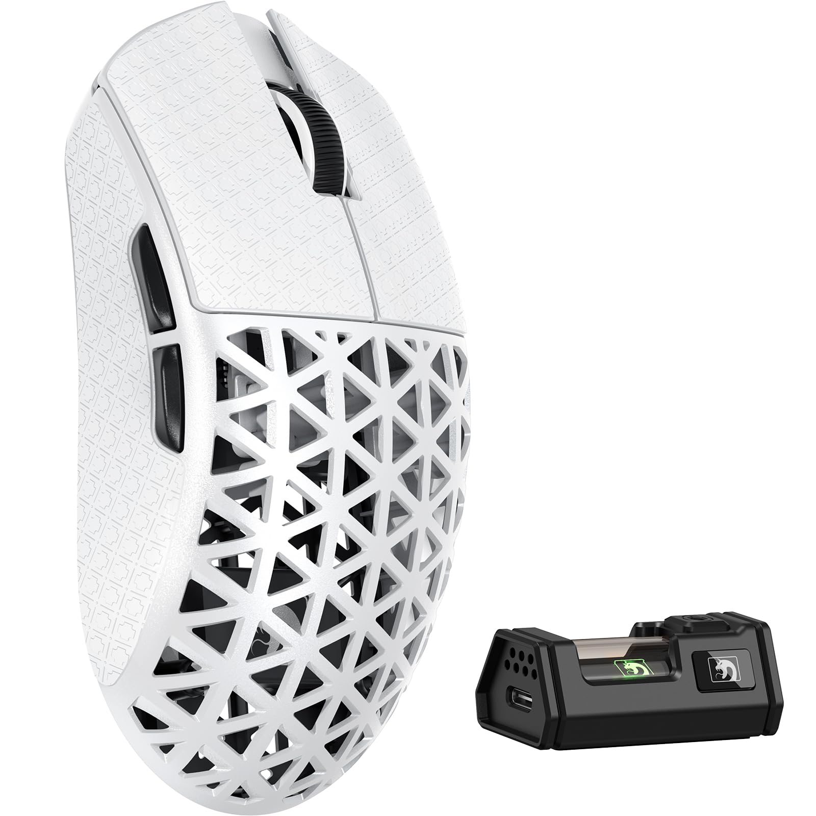 

MAMBASNAKE M5 Ultra Carbon Fiber Wireless Gaming Wireless with Grip Tape Mouse, Ultra-Lightweight 39g±3g (PAW3950MAX), 8000Hz, 2.4g/Bluetooth/USB-C,