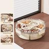 Refrigerator Storage Box with 6/7 Dividers Sealing Lid 360-Degree Rotating Tray Vegetables Shrimp Cocktails Party Appetizers Organizer