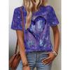 Graffiti Style Fashionable Women's T-shirt Casual Round Neck Short Sleeved T-shirt Harajuku Women's T-shirt