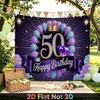 Party Backdrop Birthday Crown Purple 50Th Photo Booth Background Front Door Decor