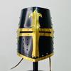 Blackened Templar Helmet | Holy Brass Cross  Crusader Medieval Knight Armor  Mild Steel Helmet
