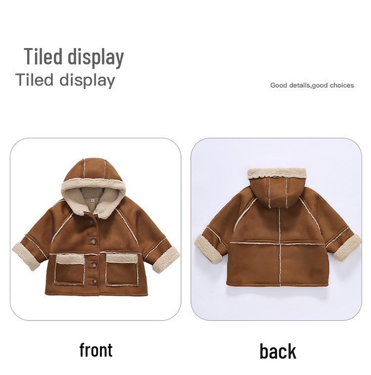 Girls' Thick Winter Hooded Coat, Autumn/Winter 2025 Fashion