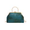 Bloemen geborduurde crossbody tassen voor dames Stijlvolle schoudertas met metalen handvat en kettingriem Boheemse clutch handtassen portemonnee