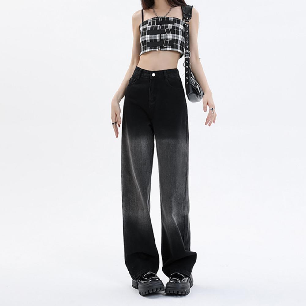 

Грушевидная фигура постепенное изменение личности универсальные джинсы женские весна и осень новые с высокой талией прямые широкие джинсы 2XL