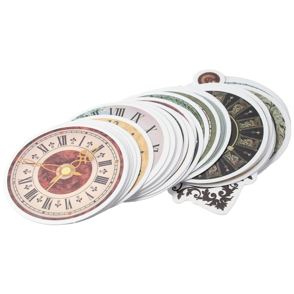 100PCS Multicolored Stickers PVC Vintage Stickers Steampunk Clock Decorative Stickers  DIY