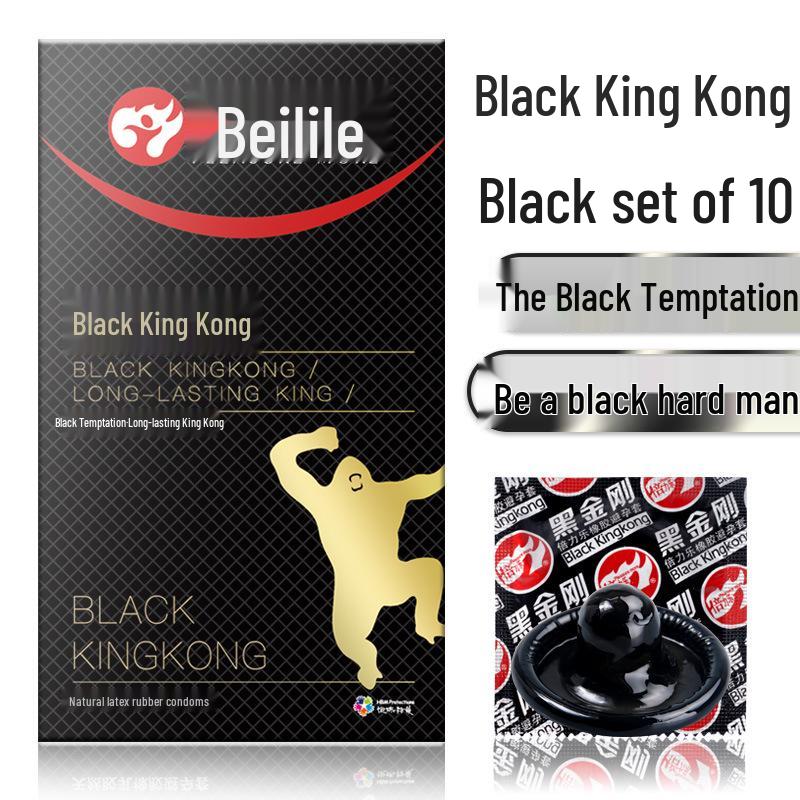 Bolele Ultra-Thin Spiked G-Spot Condoms & Finger Cots - Black King Kong Series.
