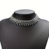 1pc Boho Silvery Color Tassel Pendant Necklace Women's Vintage Neck Jewelry Gift